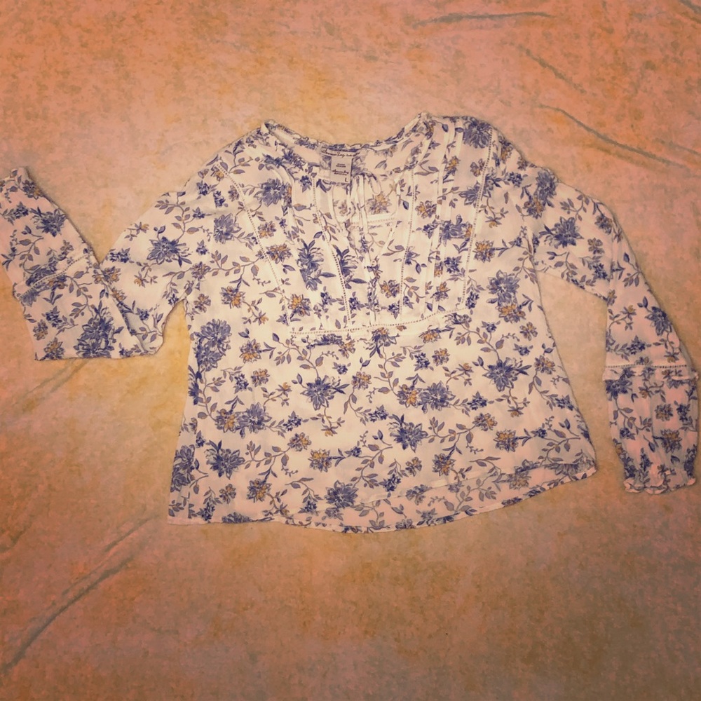 American Rag Long Sleeve Floral Print Boho Shirt